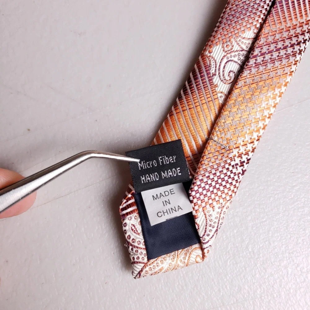 Venturi Uomo‎ Geometric Paisley Necktie OS Orange